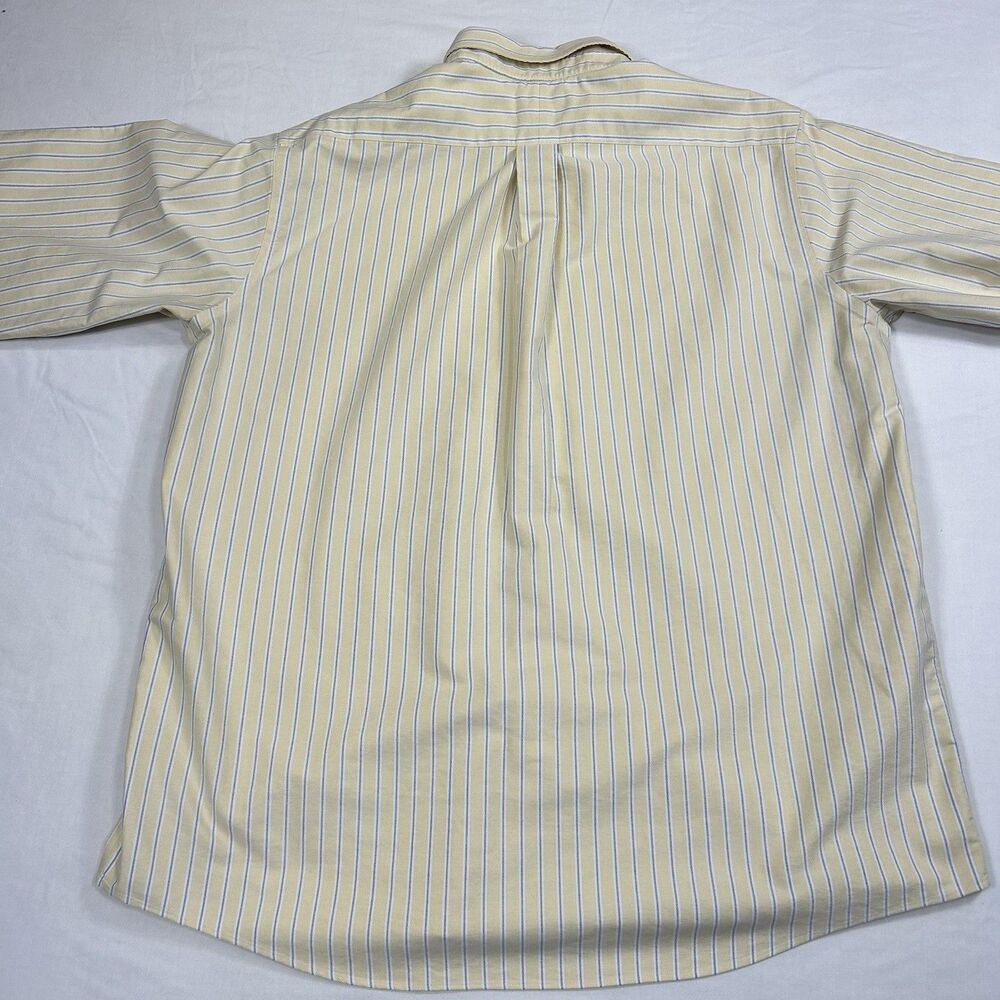LL Bean Mens Dress Shirt 17.5-35 Regular Fit Button Front Long Sleeve Stripe - Picture 9 of 10
